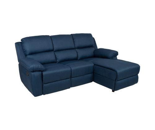 Nurgadiivan BERIT PN manuaalne recliner 214x95/160xH98cm, tumesinine