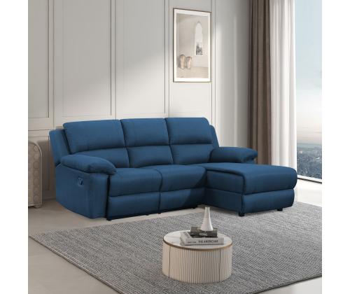 Nurgadiivan BERIT PN manuaalne recliner 214x95/160xH98cm, tumesinine