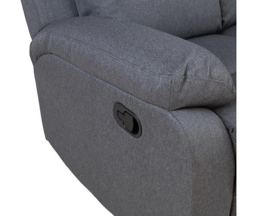 Diivan REX 2-kohaline manuaalne recliner 133x81xH103cm, tumehall