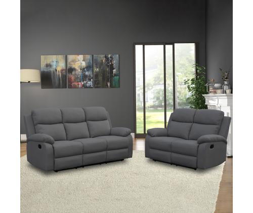Diivan REX 2-kohaline manuaalne recliner 133x81xH103cm, tumehall