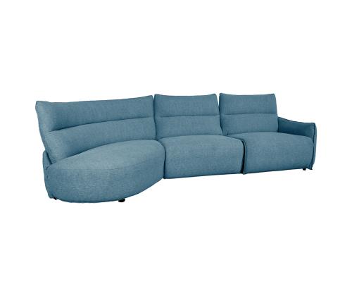 Nurgadiivan CANNES VN elektriline recliner 310x101/91xH92cm, hallikassinine