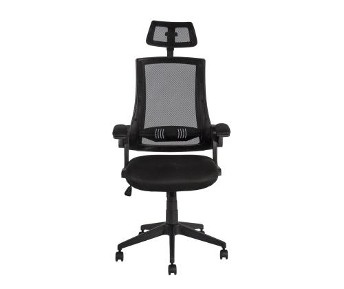 Arvutitool/kontoritool NOVARA, 66x70,5xH117,5-127,5cm, must, polüesterkangas, plastik