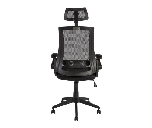 Arvutitool/kontoritool NOVARA, 66x70,5xH117,5-127,5cm, must, polüesterkangas, plastik