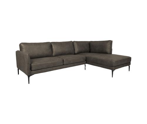 Nurgadiivan SOFIA PN 257x83/168xH82cm, tume oliiv