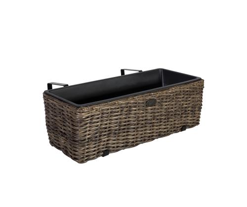 Rõdu lillekast WICKER 60x19xH18cm, tumepruun