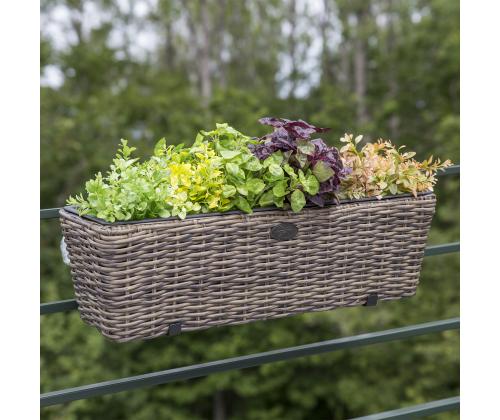 Rõdu lillekast WICKER 60x19xH18cm, tumepruun