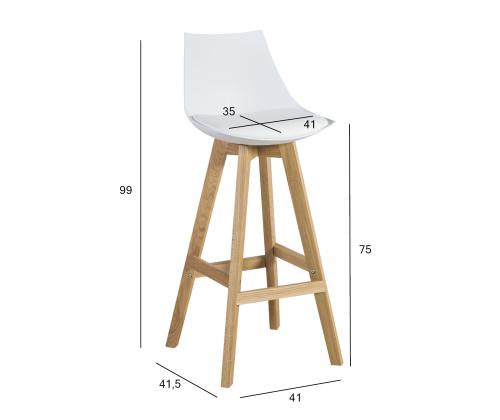 Baaripukk SONJA 41x41,5xH99cm, valge