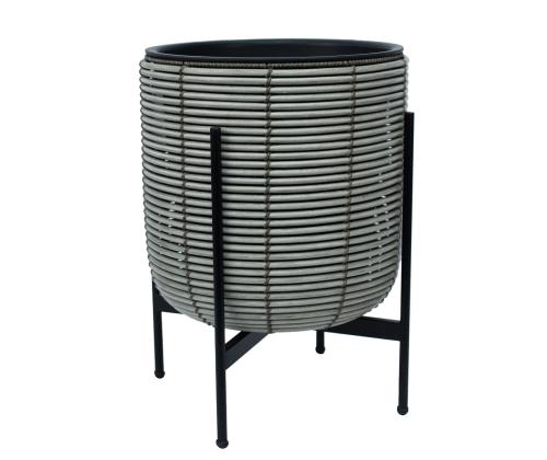 Lillepott WICKER alusega 38x38xH49cm, beežikashall