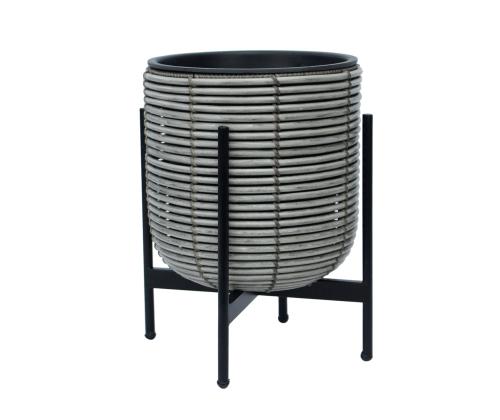 Lillepott WICKER alusega 30x30xH38cm, beežikashall