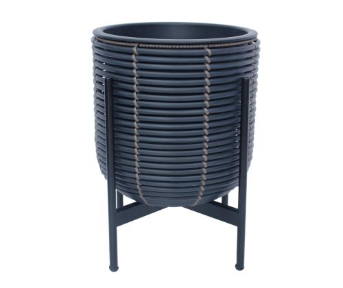 Lillepott WICKER alusega 30x30xH38cm, must/pruun