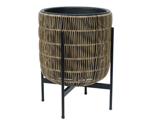Lillepott WICKER alusega 38x38xH49cm, helepruun