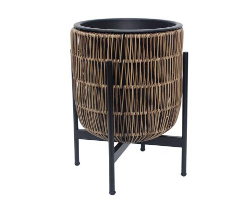 Lillepott WICKER alusega 30x30xH38cm, helepruun