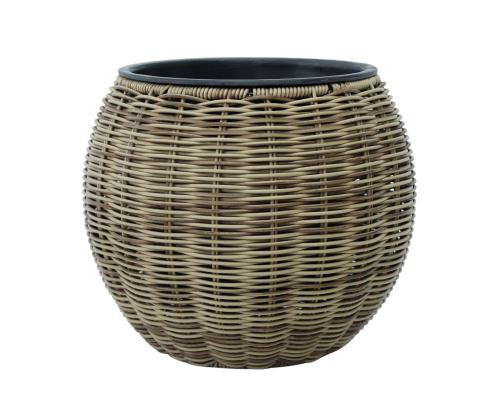 Lillepott WICKER D26xH22cm, helepruun
