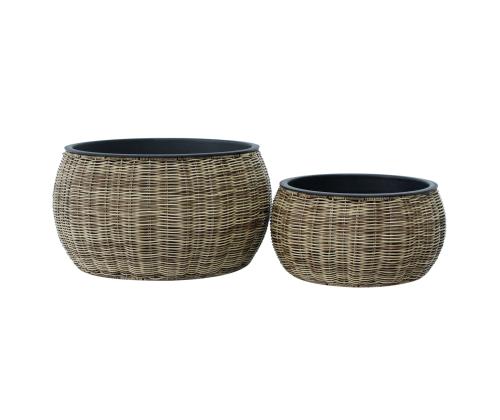 Lillepott WICKER D48xH26cm, helepruun