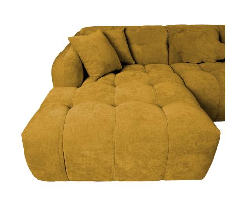 Nurgadiivan FORTE U-kujuline PN 374x162/242xH76cm, puunikaskollane