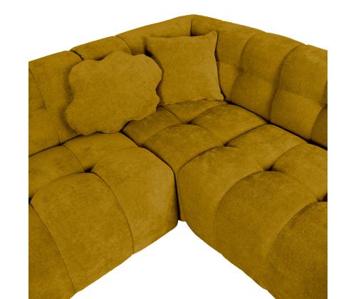 Nurgadiivan FORTE U-kujuline PN 374x162/242xH76cm, puunikaskollane