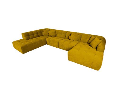 Nurgadiivan FORTE U-kujuline VN 374x242/162xH76cm, pruunikaskollane