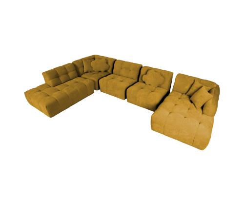 Nurgadiivan FORTE U-kujuline VN 374x242/162xH76cm, pruunikaskollane