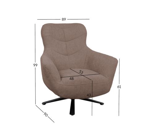 Tugitool HELGA 89x90xH99cm, helepruun