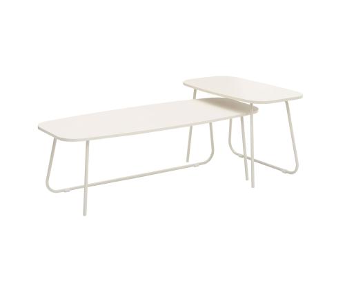 Diivanilaud DUO 2tk 120x48xH40cm, 75x40xH48cm, hele puit/beež