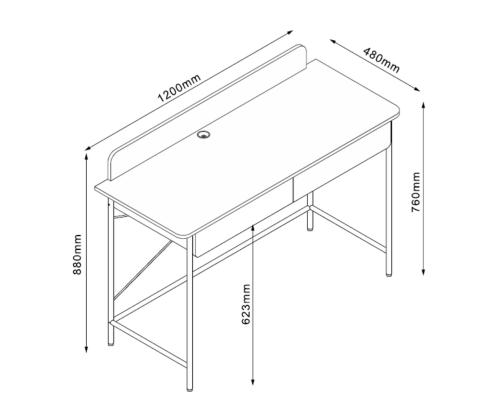 Kirjutuslaud FERDIE 120x48xH88cm, saar/valge