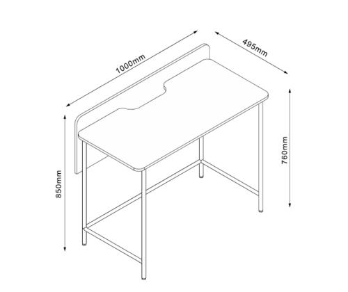 Kirjutuslaud HARPER 100x49,5xH85cm, saar/must