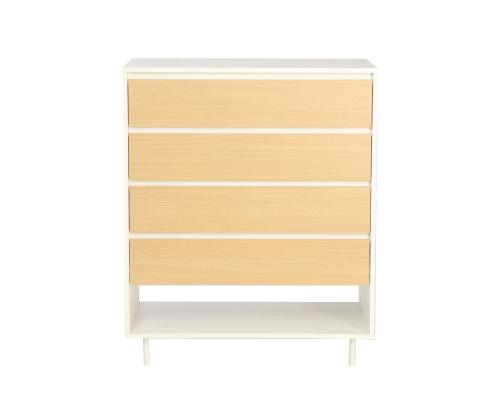 Kummut HERTA 80x40xH97cm, valge/hele puit