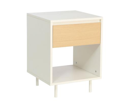 Öökapp / abilaud HERTA 40x40xH54cm, valge/hele puit