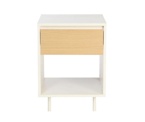 Öökapp / abilaud HERTA 40x40xH54cm, valge/hele puit