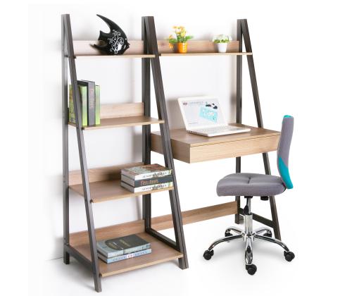 Kirjutuslaud STEP 74x48xH146cm, tamm, melamiinplaat, metallraam