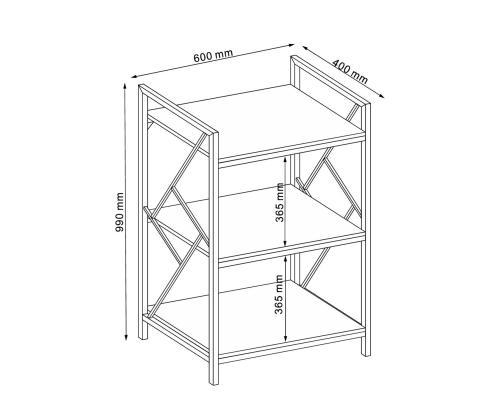 Riiul STUDY 60x40xH99cm, tamm, melamiinplaat, teras