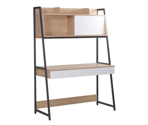 Kirjutuslaud STUDY riiuliga 124x54xH171cm, tamm/valge