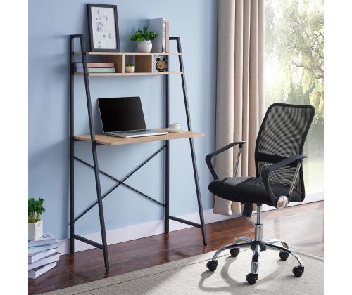 Kirjutuslaud STUDY riiuliga 84x44xH142cm, tamm/pruun