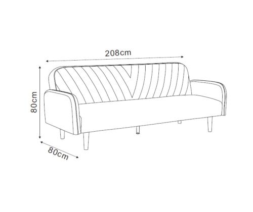 Diivanvoodi KARIN 208x80x80cm, hall