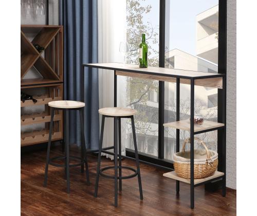 Baarikomplekt HEDVIG laud ja 2 baaripukki, saar/must