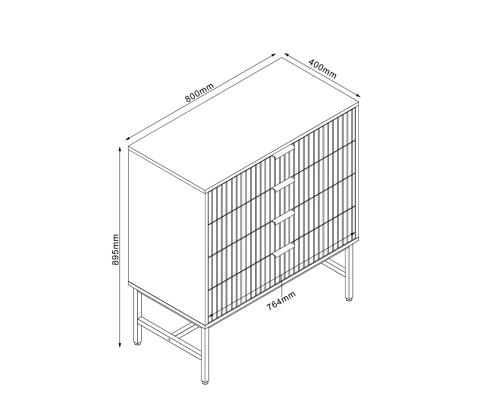Kummut HELVE 80x40xH89,5cm