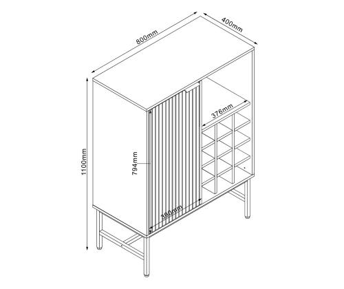 Kapp HELVE 80x40xH110cm