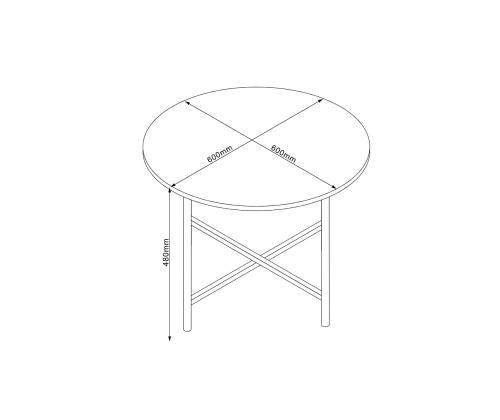 Diivanilaud HANNES 60x60xH48cm, rustik melamiin