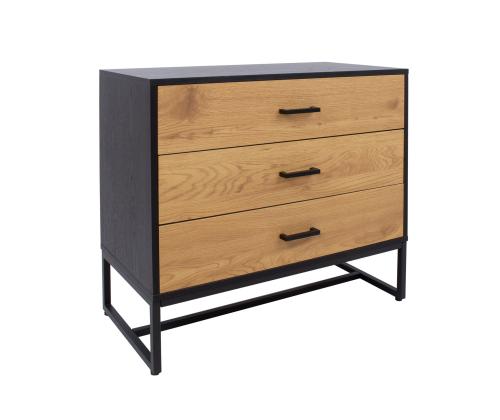 Kummut AMSTERDAM 80x40xH75cm, tamm/must