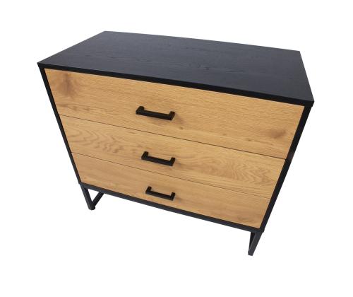 Kummut AMSTERDAM 80x40xH75cm, tamm/must