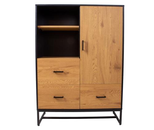 Kummut AMSTERDAM 100x40xH140cm, tamm/must