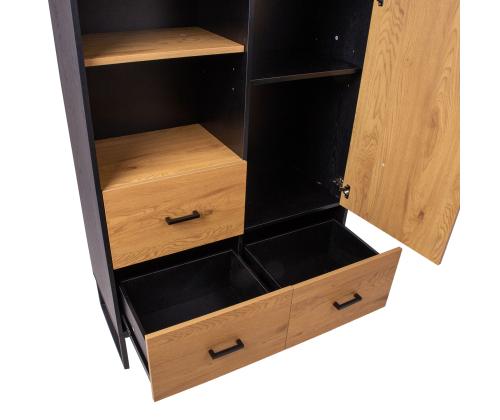 Kummut AMSTERDAM 100x40xH140cm, tamm/must