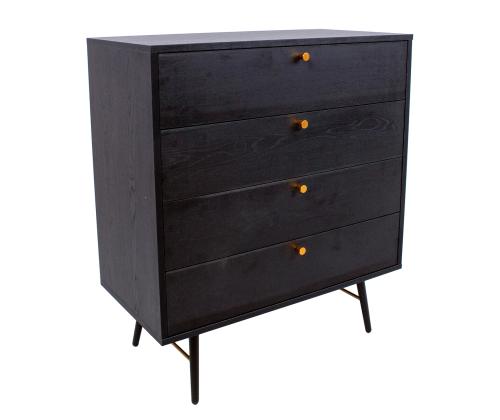 Kummut LUXEMBOURG 80x40xH90cm, must melamiin