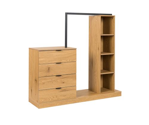 Esikumööbel NOVA 145x40xH137cm, tamm/must