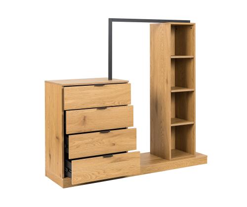 Esikumööbel NOVA 145x40xH137cm, tamm/must