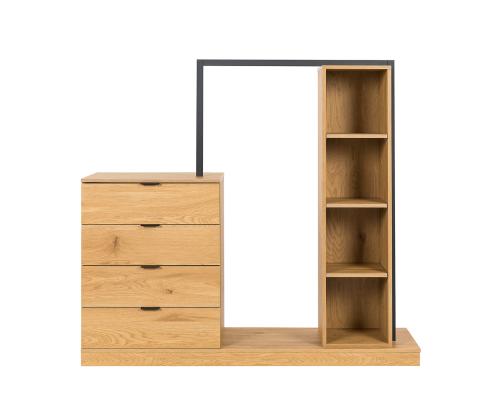 Esikumööbel NOVA 145x40xH137cm, tamm/must