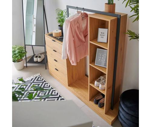 Esikumööbel NOVA 145x40xH137cm, tamm/must