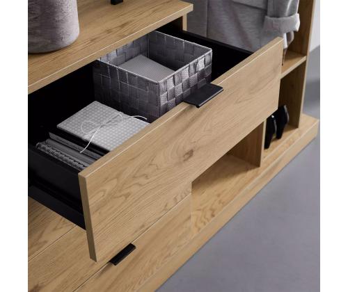 Esikumööbel NOVA 145x40xH137cm, tamm/must