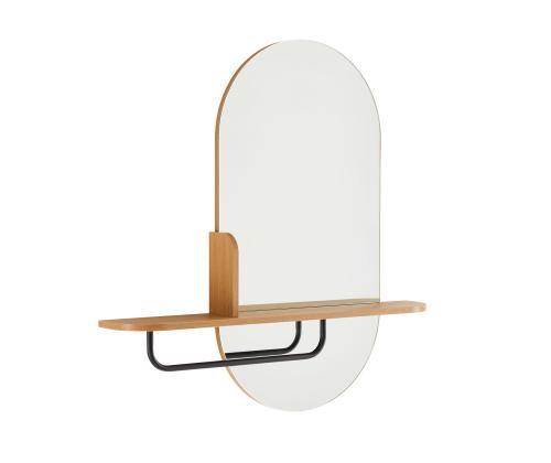 Peegel AALBORG riiuliga 92x15xH93cm, tamm