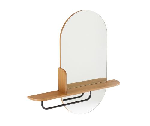 Peegel AALBORG riiuliga 92x15xH93cm, tamm